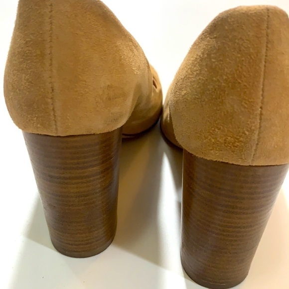 J. Crew Tan suede pump with stacked heel, 7, leather, classic - Picture 5 of 10